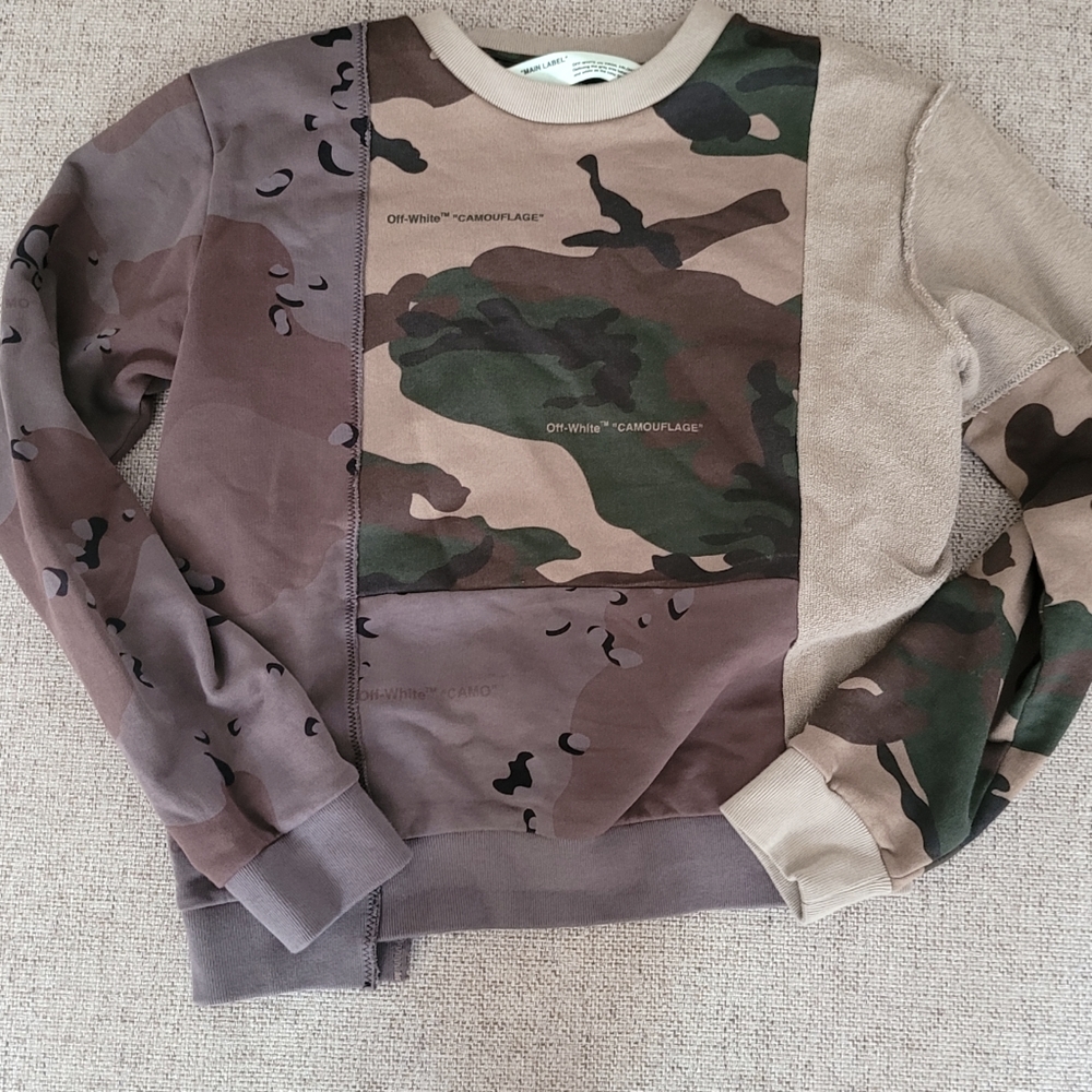 Virgil Abloh Off-White Reconstructed Camouflage Sweatshirt